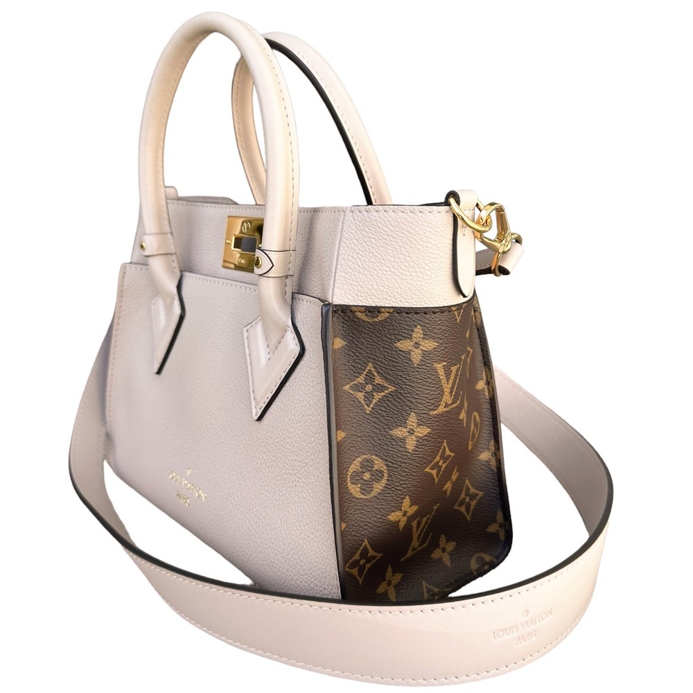 Authentic👍Louis Vuitton On My Side PM Greige Brown Monogram Small Satchel - Picture 11 of 13